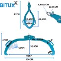 Bituxx Szczypce do Transportu Kłód Drewna Udźwig 1500 kg Szerokie Szczęki 760mm