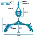 Bituxx Szczypce do transportu kłód 720 mm udźwig 1500 kg stal wytrzymałe