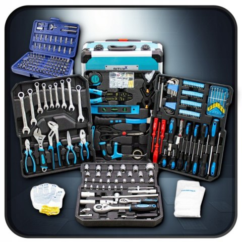 E-hurtownia Zestaw narzędzi 1300 el walizka crv skrzynka z bitami grzechotki klucze