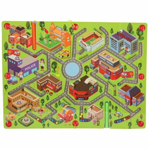 Gra labirynt magnetyczna planszowa drewniana do podróży duże miasto 2 graczy Kik Sp. z o. o. Sp. k. Gra labirynt magnetyczna planszowa drewniana do podróży duże miasto 2 graczy Kik Sp. z o. o. Sp. k.