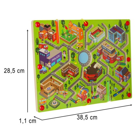 Gra labirynt magnetyczna planszowa drewniana do podróży duże miasto 2 graczy Kik Sp. z o. o. Sp. k. Gra labirynt magnetyczna planszowa drewniana do podróży duże miasto 2 graczy Kik Sp. z o. o. Sp. k.