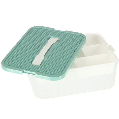 Organizer pudełko pojemnik na klocki zabawki drobiazgi z pokrywą przegródkami Kik Sp. z o. o. Sp. k.