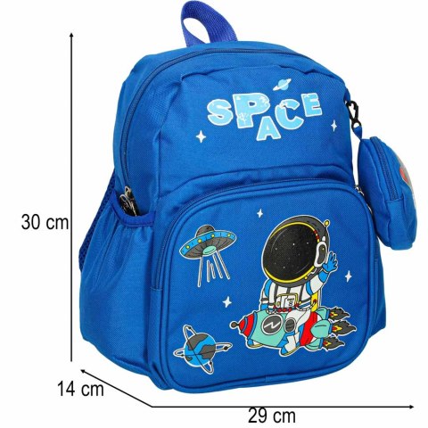 Plecak dla przedszkolaka szkolny dziecięcy astronauta 30x14x23cm Kik Sp. z o. o. Sp. k.