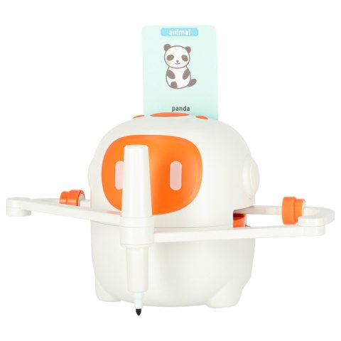 Robot edukacyjny interaktywny nauka rysowania pisania zestaw fiszki mazaki pomarańczowy Kik Sp. z o. o. Sp. k.