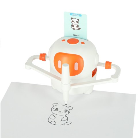 Robot edukacyjny interaktywny nauka rysowania pisania zestaw fiszki mazaki pomarańczowy Kik Sp. z o. o. Sp. k.