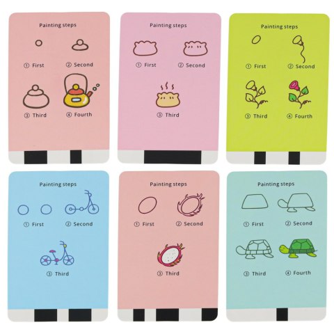 Robot edukacyjny interaktywny nauka rysowania pisania zestaw fiszki mazaki pomarańczowy Kik Sp. z o. o. Sp. k.