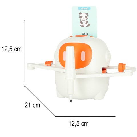 Robot edukacyjny interaktywny nauka rysowania pisania zestaw fiszki mazaki pomarańczowy Kik Sp. z o. o. Sp. k.