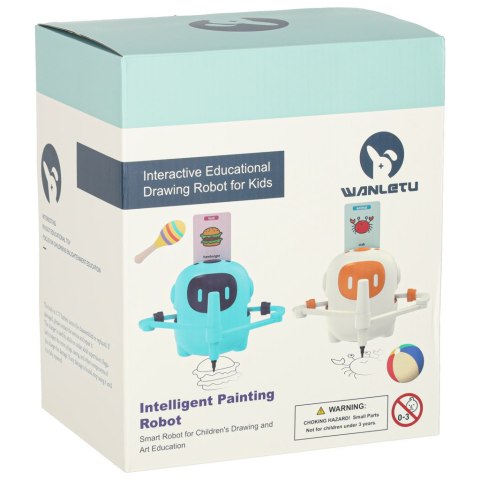 Robot edukacyjny interaktywny nauka rysowania pisania zestaw fiszki mazaki pomarańczowy Kik Sp. z o. o. Sp. k.