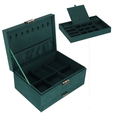 Szkatułka kuferek na biżuterię organizer zielony Kik Sp. z o. o. Sp. k.
