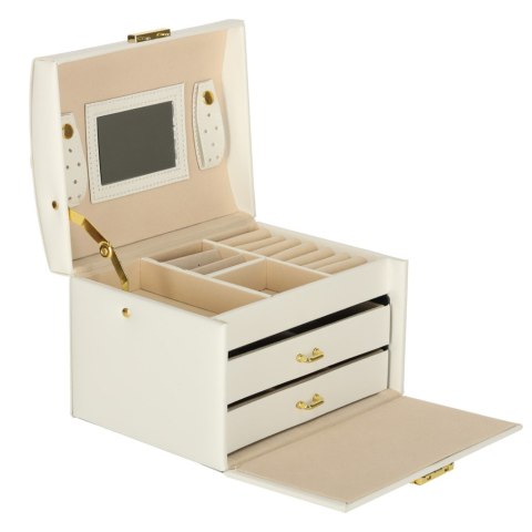 Szkatułka kuferek na biżuterię z szufladami biała Kik Sp. z o. o. Sp. k.