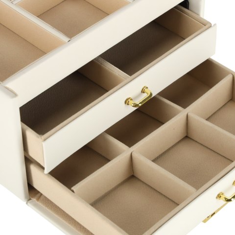 Szkatułka kuferek na biżuterię z szufladami biała Kik Sp. z o. o. Sp. k.