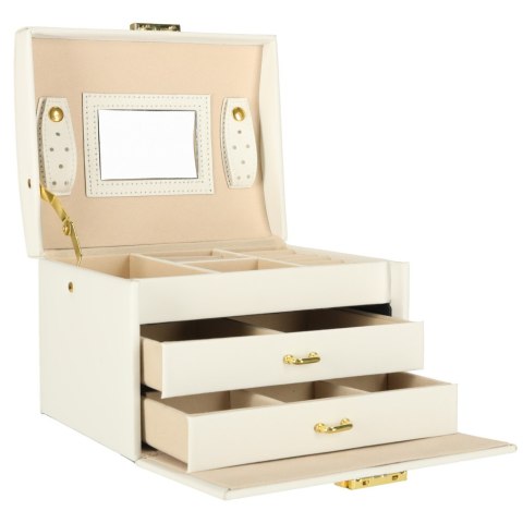 Szkatułka kuferek na biżuterię z szufladami biała Kik Sp. z o. o. Sp. k.