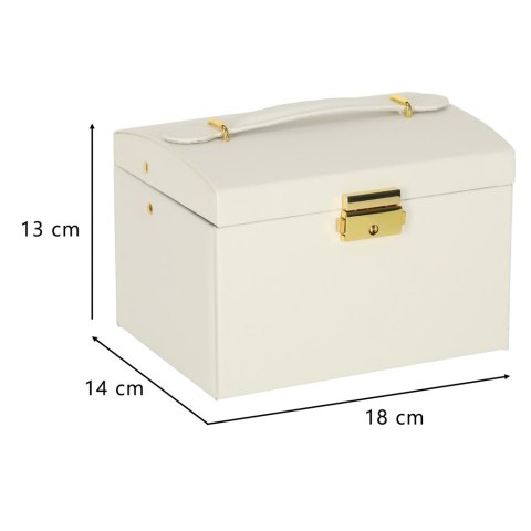 Szkatułka kuferek na biżuterię z szufladami biała Kik Sp. z o. o. Sp. k.
