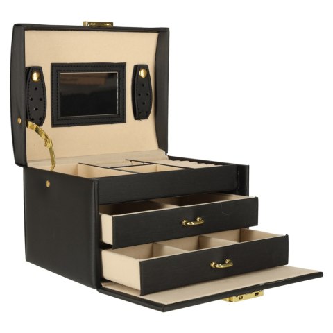 Szkatułka kuferek na biżuterię z szufladami czarna Kik Sp. z o. o. Sp. k.