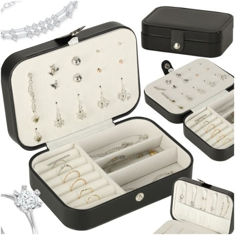 Szkatułka pudełko na biżuterię organizer czarny Kik Sp. z o. o. Sp. k.