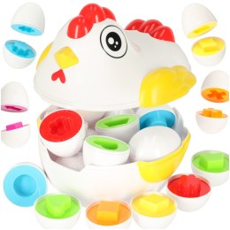 Układanka edukacyjna sorter dopasuj kształty jajka 12 szt. kura Kik Sp. z o. o. Sp. k.