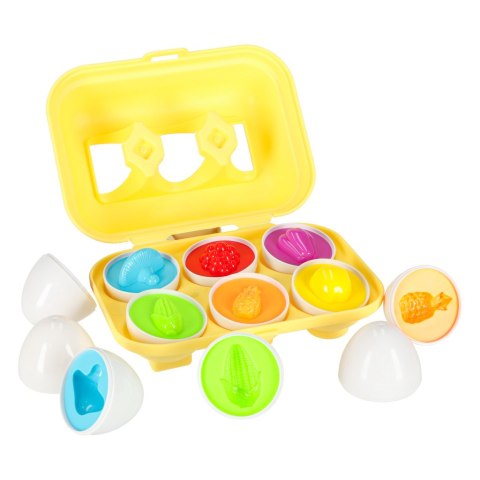 Układanka edukacyjna sorter dopasuj kształty jajka montessori owoce warzywa 6szt Kik Sp. z o. o. Sp. k.