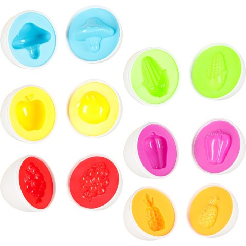 Układanka edukacyjna sorter dopasuj kształty jajka montessori owoce warzywa 6szt Kik Sp. z o. o. Sp. k.