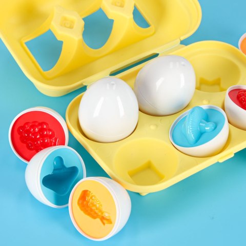 Układanka edukacyjna sorter dopasuj kształty jajka montessori owoce warzywa 6szt Kik Sp. z o. o. Sp. k.