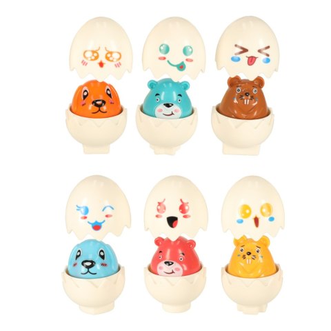 Układanka edukacyjna sorter dopasuj kształty jajka montessori zwierzątka 6 szt Kik Sp. z o. o. Sp. k.