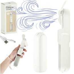 Wiatrak biurkowy wentylator mini ręczny składany wiatraczek przenośny USB biały Kik Sp. z o. o. Sp. k.