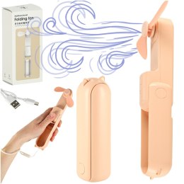 Wiatrak biurkowy wentylator mini ręczny składany wiatraczek przenośny USB różowy Kik Sp. z o. o. Sp. k.