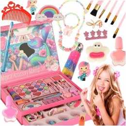 Kuferek zestaw kosmetyków do makijażu i paznokci makeup kosmetyki cienie lakiery szuflady syrenka Kik Sp. z o. o. Sp. k.