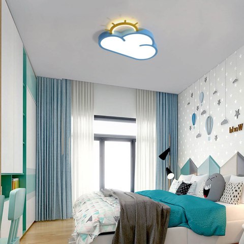 Lampa LED sufitowa plafon do pokoju dziecięcego ściemniana LUMELA + pilot chmurka niebieska Kik Sp. z o. o. Sp. k.