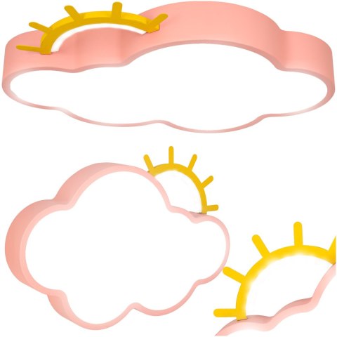 Lampa LED sufitowa plafon do pokoju dziecięcego ściemniana LUMELA + pilot chmurka różowa Kik Sp. z o. o. Sp. k.