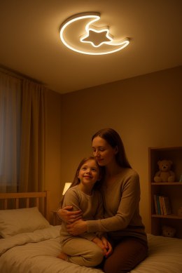 Lampa LED sufitowa plafon do pokoju dziecięcego ściemniana LUMELA + pilot księżyc biała Kik Sp. z o. o. Sp. k.