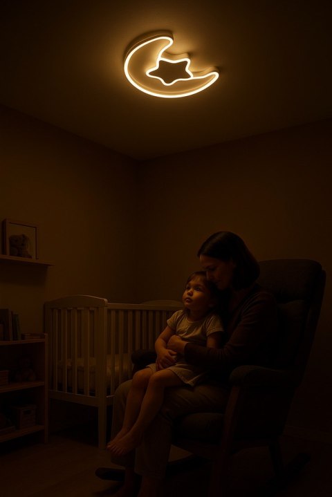 Lampa LED sufitowa plafon do pokoju dziecięcego ściemniana LUMELA + pilot księżyc biała Kik Sp. z o. o. Sp. k.