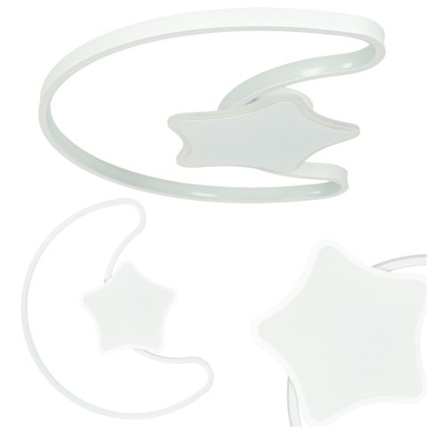 Lampa LED sufitowa plafon do pokoju dziecięcego ściemniana LUMELA + pilot księżyc biała Kik Sp. z o. o. Sp. k.