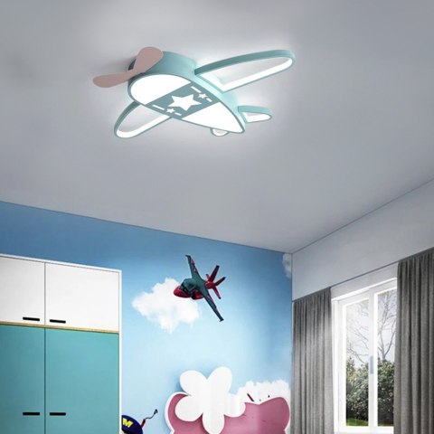 Lampa LED sufitowa plafon do pokoju dziecięcego ściemniana LUMELA + pilot samolot Kik Sp. z o. o. Sp. k.