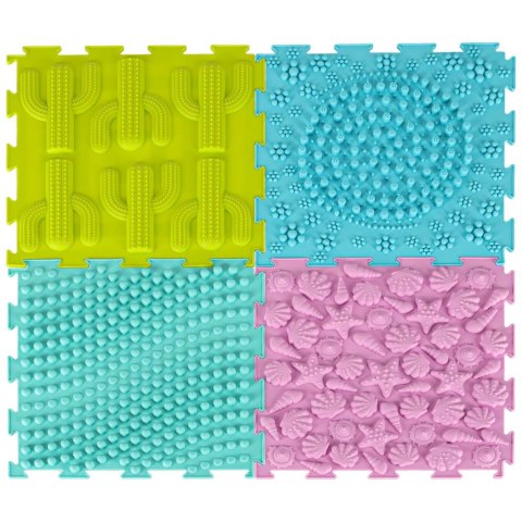 Mata sensoryczna puzzle montessori do masażu stóp 8 elementów pastelowe Kik Sp. z o. o. Sp. k.