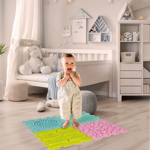 Mata sensoryczna puzzle montessori do masażu stóp 8 elementów pastelowe Kik Sp. z o. o. Sp. k.