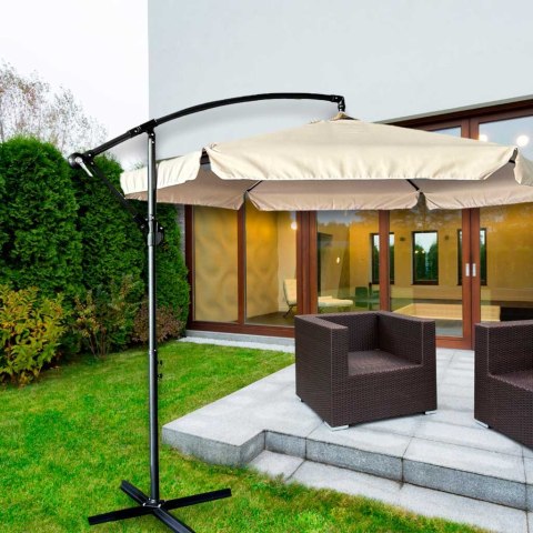 Parasol ogrodowy duży składany z wysięgnikiem 290cm beżowy Kik Sp. z o. o. Sp. k.