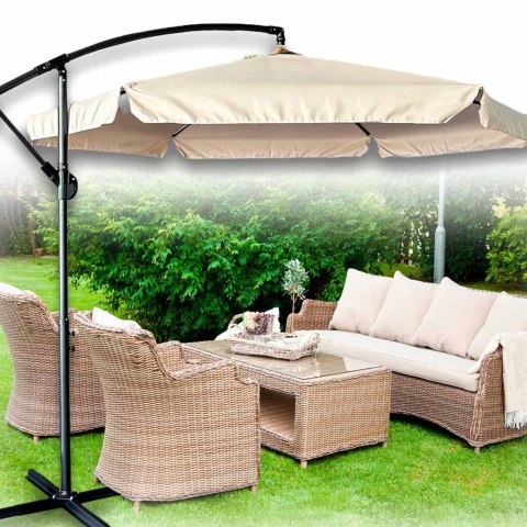 Parasol ogrodowy duży składany z wysięgnikiem 290cm beżowy Kik Sp. z o. o. Sp. k.
