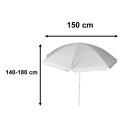 Parasol ogrodowy plażowy regulowany łamany składany UV 150cm szary Kik Sp. z o. o. Sp. k.
