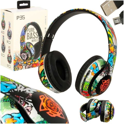 Słuchawki bezprzewodowe nauszne P35 Bluetooth LED Gaming Sport Kik Sp. z o. o. Sp. k. Słuchawki bezprzewodowe nauszne P35 Bluetooth LED Gaming Sport Kik Sp. z o. o. Sp. k.