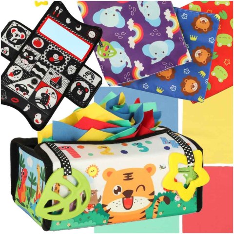 Sorter pudełko z chusteczkami sensoryczne montessori mata 2w1 Kik Sp. z o. o. Sp. k.