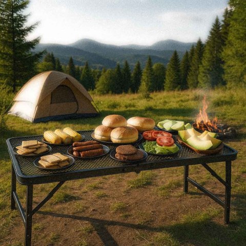 Stół stolik turystyczny LUARO kempingowy cateringowy składany 80 x 40 x 66 x 37 cm Kik Sp. z o. o. Sp. k.