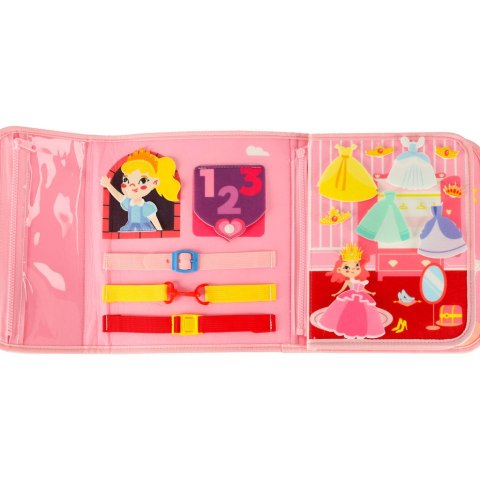 Tablica manipulacyjna sensoryczna montessori walizka plecak różowa Kik Sp. z o. o. Sp. k.