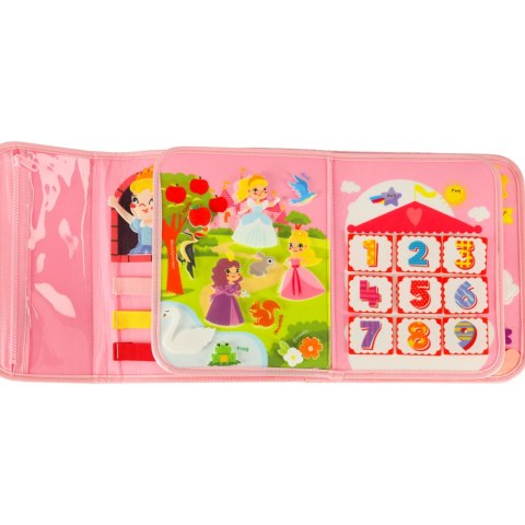 Tablica manipulacyjna sensoryczna montessori walizka plecak różowa Kik Sp. z o. o. Sp. k.