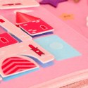 Tablica manipulacyjna sensoryczna montessori walizka plecak różowa Kik Sp. z o. o. Sp. k.