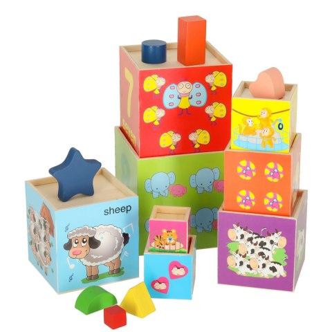 Wieża edukacyjna drewniana sorter kształty nauka liczenia 71cm XXL Kik Sp. z o. o. Sp. k.