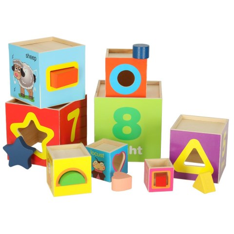 Wieża edukacyjna drewniana sorter kształty nauka liczenia 71cm XXL Kik Sp. z o. o. Sp. k.