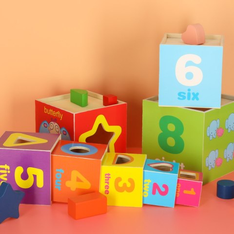 Wieża edukacyjna drewniana sorter kształty nauka liczenia 71cm XXL Kik Sp. z o. o. Sp. k.