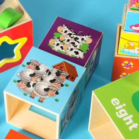 Wieża edukacyjna drewniana sorter kształty nauka liczenia 71cm XXL Kik Sp. z o. o. Sp. k.