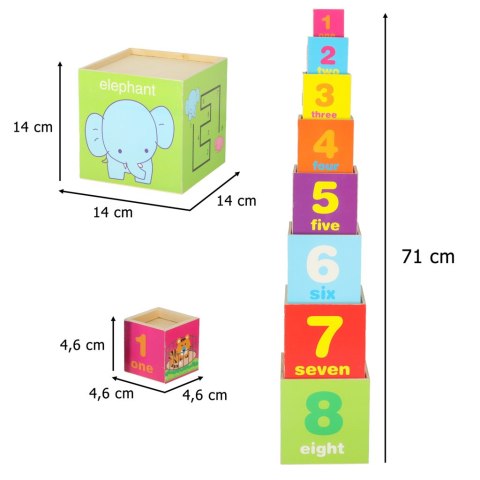 Wieża edukacyjna drewniana sorter kształty nauka liczenia 71cm XXL Kik Sp. z o. o. Sp. k.