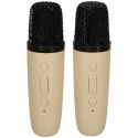 Zestaw do karaoke 2 mikrofony + głośnik przenośny BLUETOOTH USB LED beżowy Kik Sp. z o. o. Sp. k.
